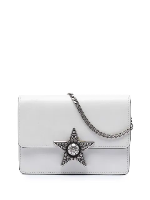 Miu Miu Pre-Owned 2010-2026 Smooth Leather Star Crystal Embellished crossbody bag White VE1ANOAQBRCD9OK6