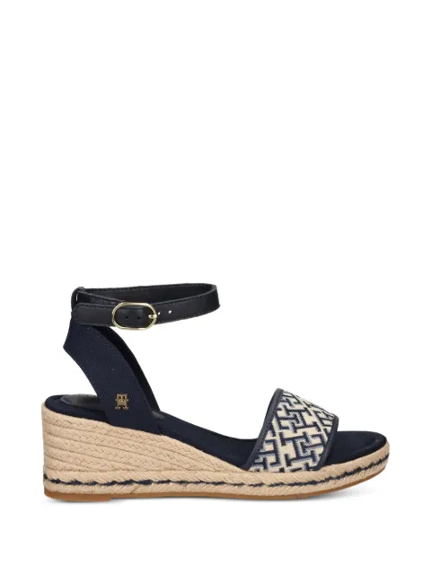 Tommy Hilfiger monogram-pattern wedge sandals Blue FW0FW09519