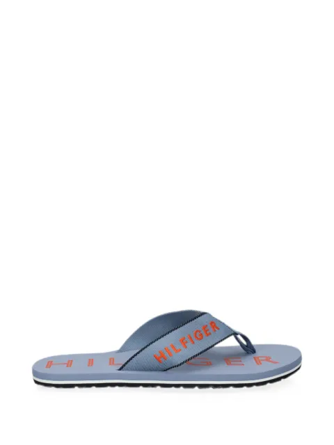 Tommy Hilfiger logo-embroidery flip-flops Blue FM0FM05913