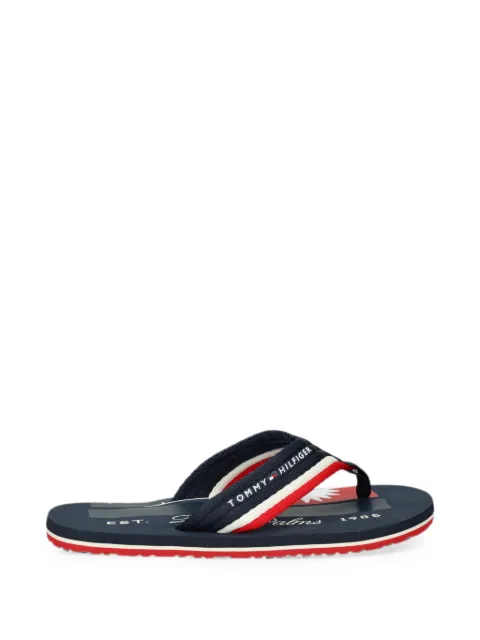Tommy Hilfiger logo-print flip-flops Blue FM0FM05903