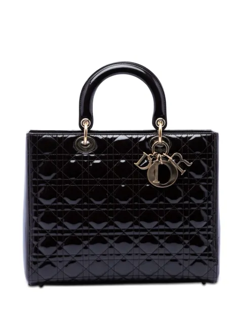 Christian Dior Pre-Owned 2012 Large Patent Cannage Lady Dior satchel Purple QYBWDX48EXQOEGZR