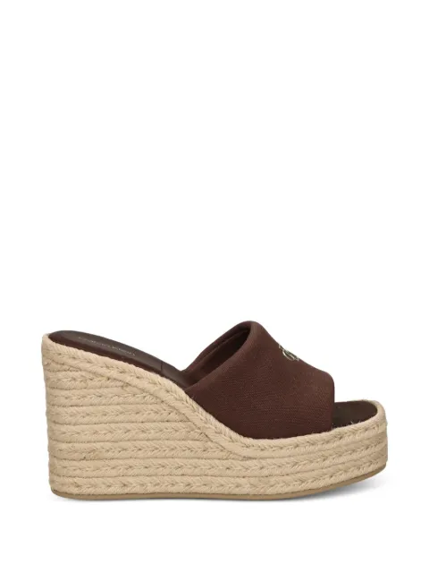 Calvin Klein logo-plaque wedge espadrilles Brown HW0HW03282BAM