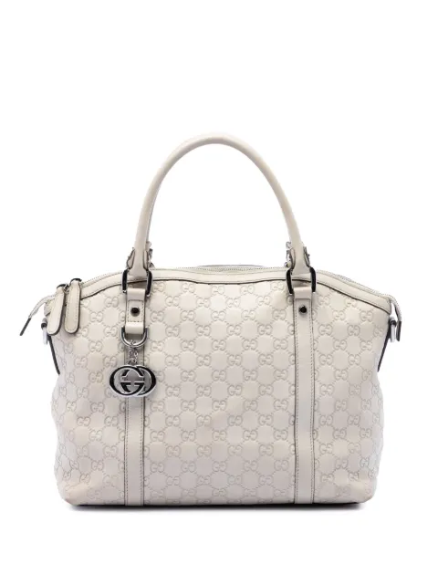 Gucci Pre-Owned 2016-2026 Medium Guccissima GG Charm Dome satchel White K96WLBRM8QKXLHLT