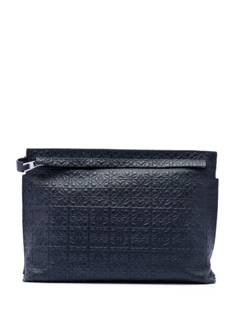 Loewe Pre-Owned 2015 Embossed Anagram Leather Repeat T clutch bag Blue IFPWNIGSPACQWE05