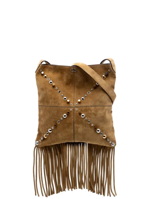 Valentino Garavani Pre-Owned 2000-2017 Suede Studded Nellcote Fringe crossbody bag Brown HC36VUCYSBKLQ7O1