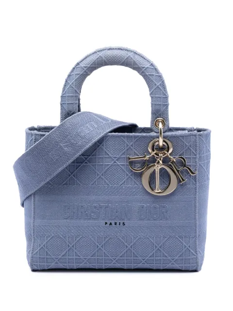 Christian Dior Pre-Owned 2020 Medium Canvas Cannage Lady D Lite satchel Blue ESUY5XI1OBI0WYET