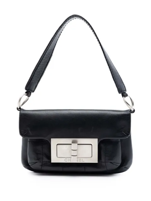 CHANEL Pre-Owned 2003-2004 Calfskin Square Stitched Mademoiselle shoulder bag Black C8CX48BFCU0N5RW2