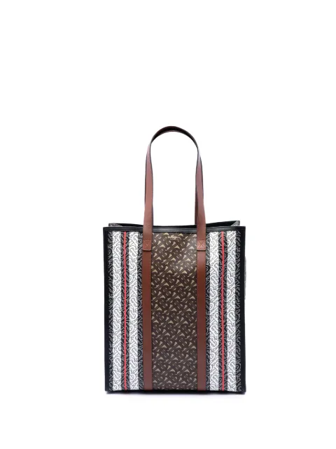 Burberry Pre-Owned 2018-2026 TB Monogram E-Canvas Stripe Vertical tote bag Brown ZRQFKPHXU1U3V3EW