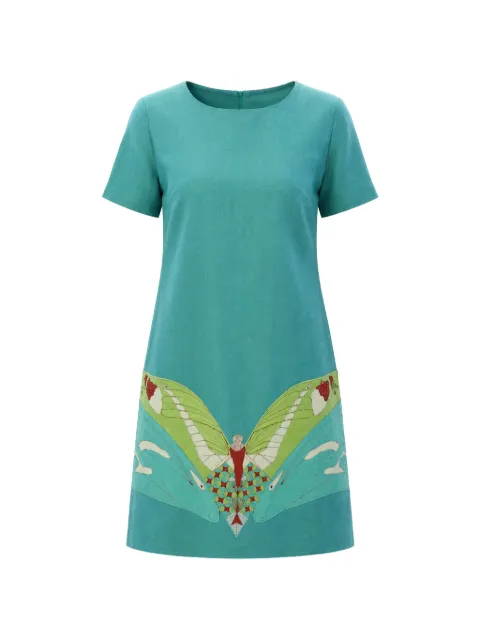 Lanre Da Silva Ajayi butterfly-embroidered A-line mini dress Green GSS10132