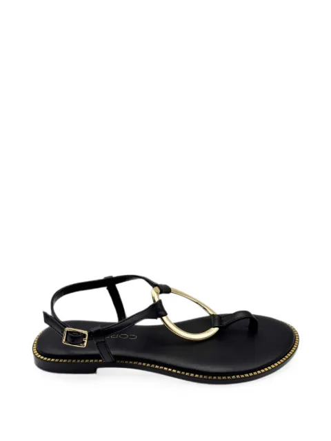 SPAZIO CORRIDONI 1 buckle-fastening metal-ring flat sandals Black 8521N