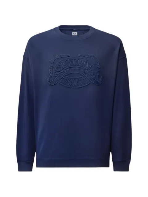 C.P. Company embroidered-logo long-sleeve T-shirt Blue 21CMTS162A005697G880