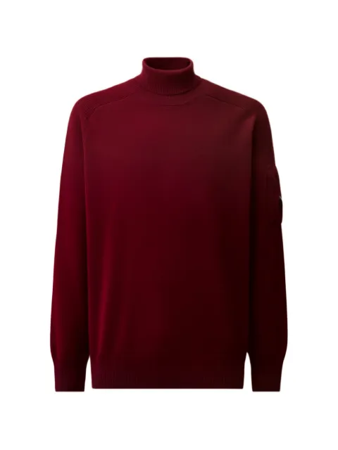C.P. Company Lens-detail roll-neck sweater Red 21CMKN086A110149A592