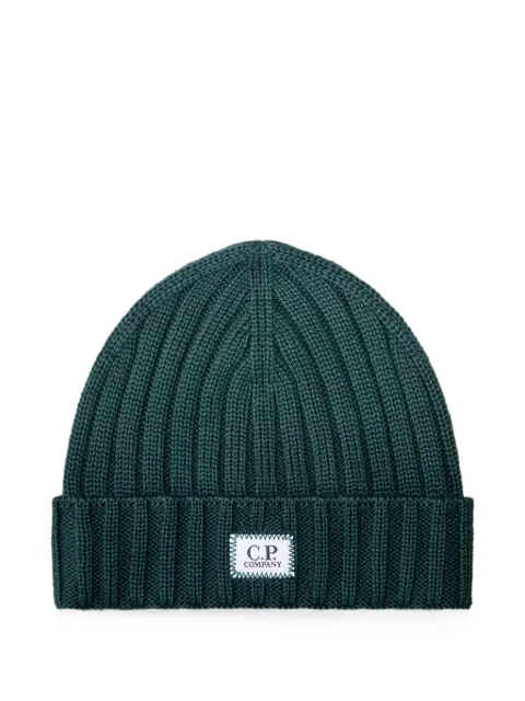 C.P. Company extrafine merino-wool logo beanie Green 21CMAC738A005509A697