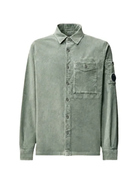 C.P. Company corduroy long-sleeve Lens button shirt Green 21CMSH147A006410O950