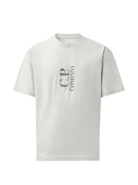 C.P. Company 30/1 jersey short sleeve vertical logo T-shirt Neutrals 21CMTS134A005100W936