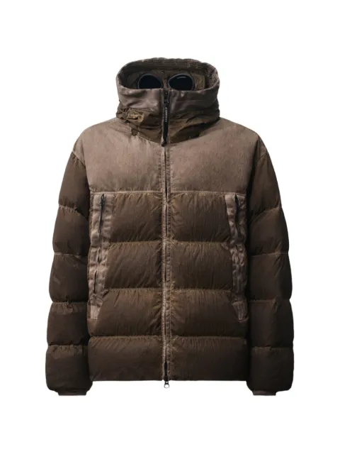 C.P. Company Goggle-detail quilted jacket Brown 21CMOW115A006369SR30