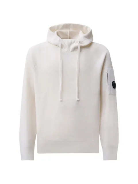 C.P. Company Lens-detail hoodie White 21CMKN098A110149A103