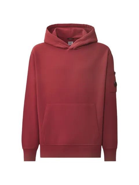 C.P. Company Lens-detail cotton hoodie Red 21CMSS719A006372R592