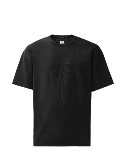 C.P. Company 30/2 mercerized jersey twisted short sleeve British sailor T-shirt Black 21CMTS168A110580W999
