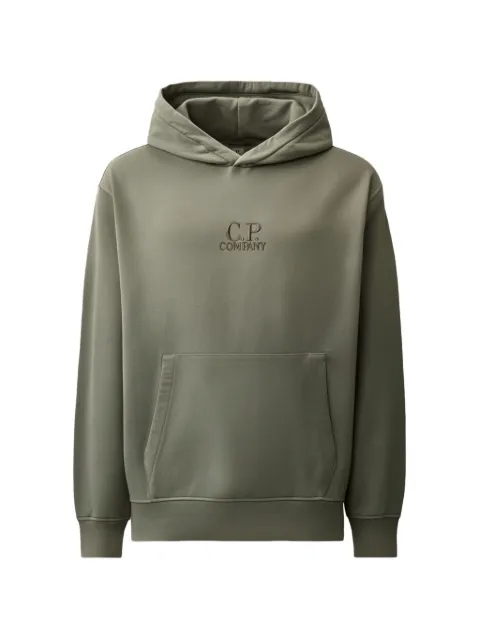 C.P. Company logo-embroidered hoodie Green 21CMSS719B006372R950