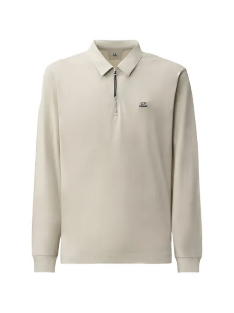C.P. Company zip-fastening long-sleeve polo shirt Neutrals 21CMPL152A005263W120