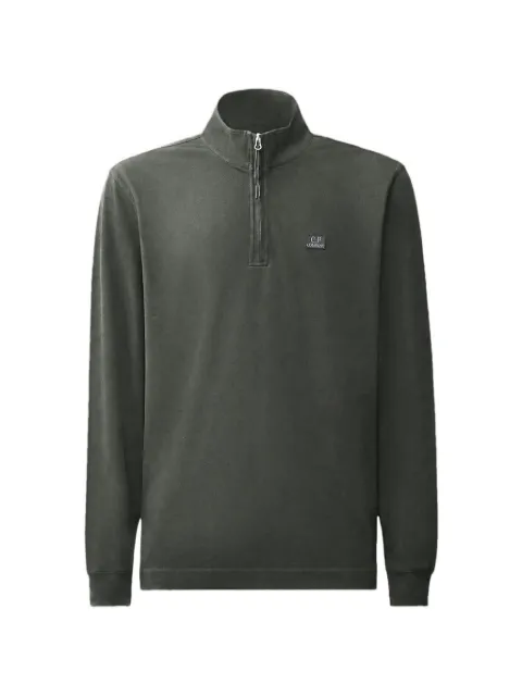 C.P. Company stretch piquet long sleeve half zip polo Grey 21CMPL156A005263W985