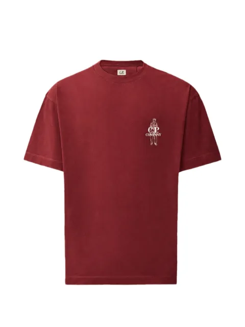 C.P. Company 30/1 jersey short-sleeve Comfort-logo T-shirt Red 21CMTS166A005100W592