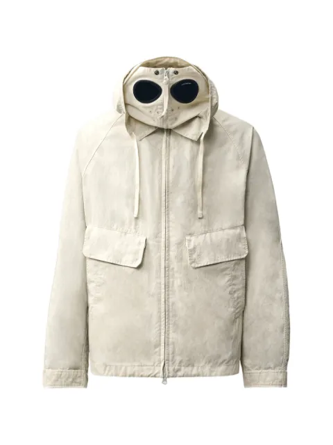 C.P. Company Goggle-detail hooded jacket Neutrals 21CMOW078A110305G120