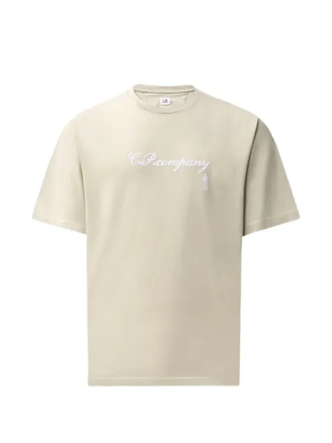 C.P. Company embroidered-logo T-shirt Neutrals 21CMTS206A110579W120