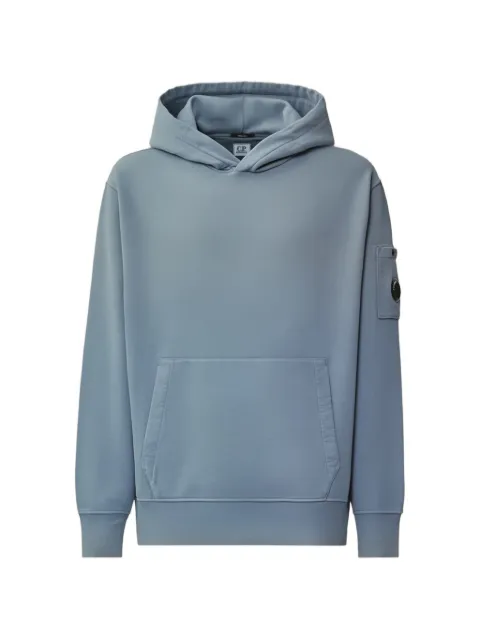 C.P. Company Lens-detail cotton hoodie Blue 21CMSS719A006372R871