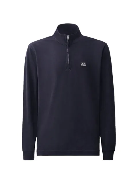 C.P. Company stretch piquet long sleeve half zip polo Blue 21CMPL156A005263W888