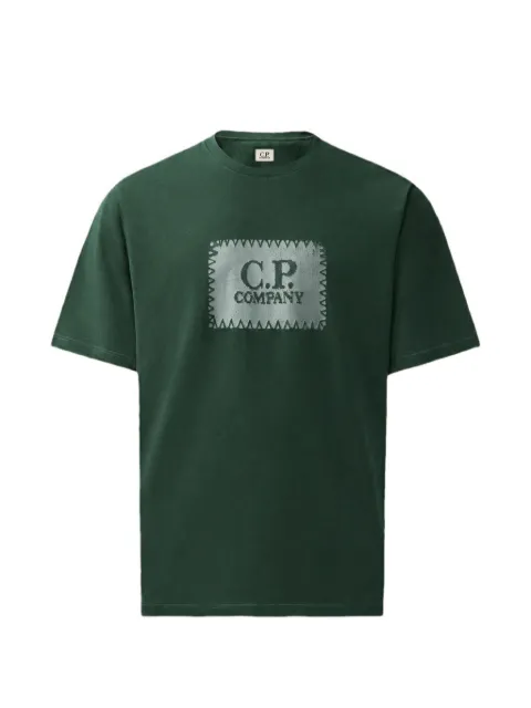 C.P. Company 30/1 jersey short-sleeve logo-label T-shirt Green 21CMTS723A005100W697