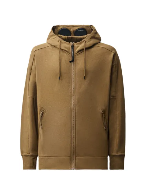 C.P. Company Goggle-detail zip-up hoodie Brown 21CMSS715A005086W340