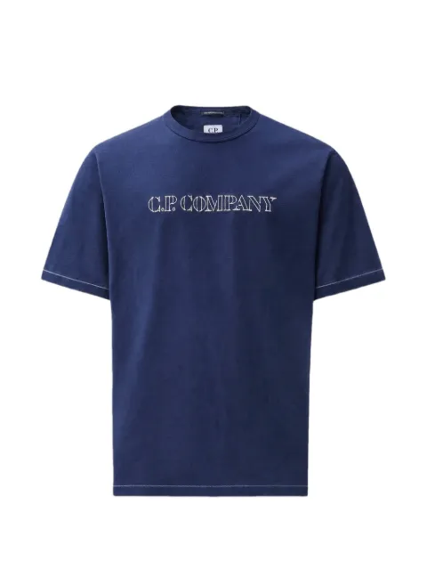 C.P. Company 30/2 mercerized-jersey twisted short-sleeve logo T-shirt Blue 21CMTS169A110580W880