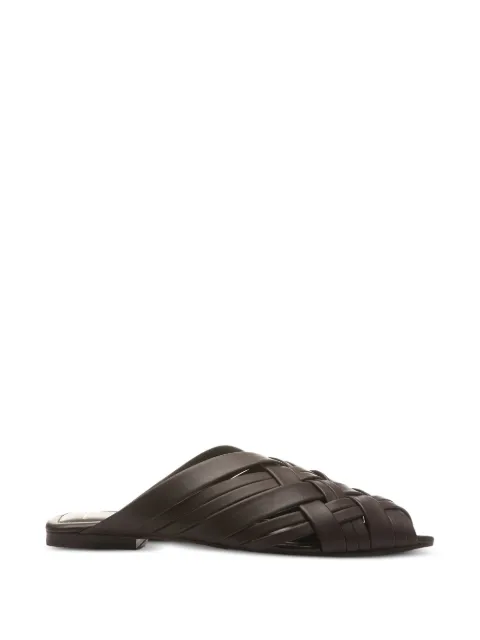 SPAZIO CORRIDONI 1 woven leather flat sandals Brown 8565N