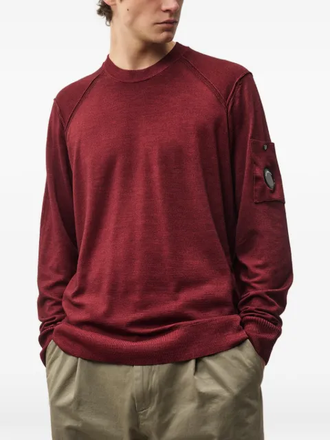 C.P. Company Lens-detail raglan-sleeve sweater Red 21CMKN046A003247F592