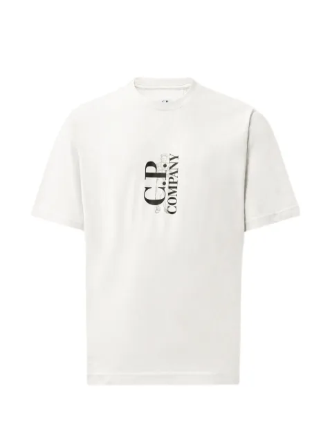 C.P. Company 30/1 jersey short sleeve vertical logo T-shirt Neutrals 21CMTS134A005100W103