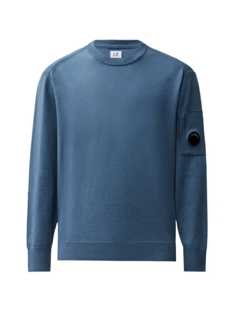 C.P. Company Lens-detail crew-neck sweater Blue 21CMKN069A005528A871