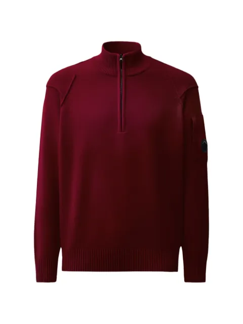 C.P. Company quarter-zip Lens-detail sweater Red 21CMKN709A110149A592