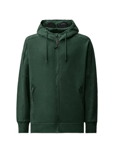 C.P. Company diagonal raised fleece Goggle zip sweatshirt Green 21CMSS715A005086W697