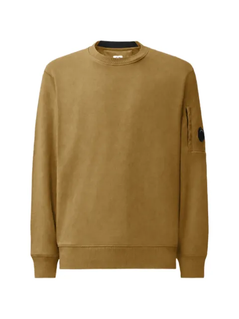 C.P. Company diagonal raised fleece lens crewneck sweatshirt Neutrals 21CMSS713A005086W340