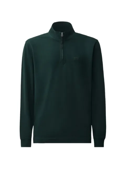 C.P. Company quarter-zip logo-patch sweatshirt Green 21CMPL156A005263W697