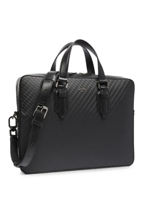 Lancel Charlie embossed leather briefcase Black A1430110TU