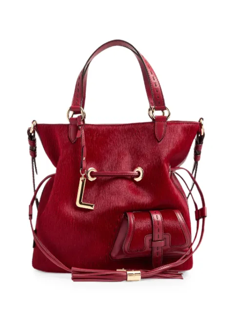 Lancel medium Premier Flirt leather-tassel bucket bag Red A1410130TU