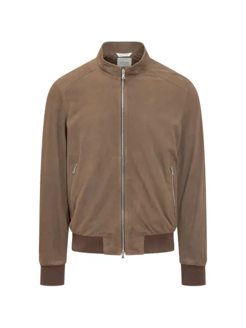 Herno zip-up suede bomber jacket Brown LUCIANOSUEDE