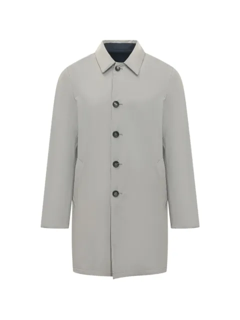 Herno button-up pocketed coat Grey ELIAREVAMEDEO