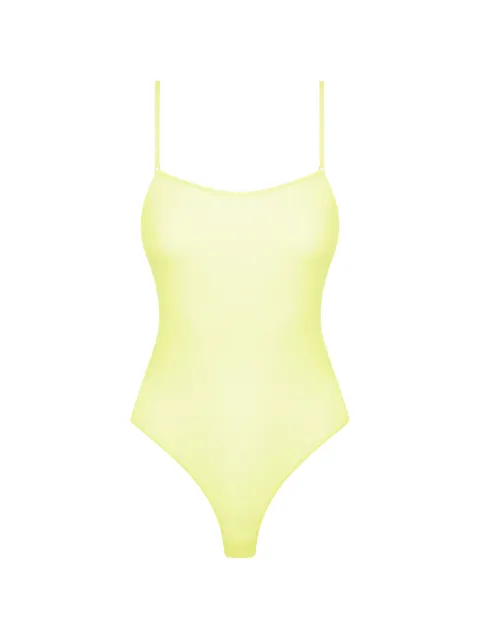 Maison Close Double Sens sheer thong bodysuit Yellow 564881