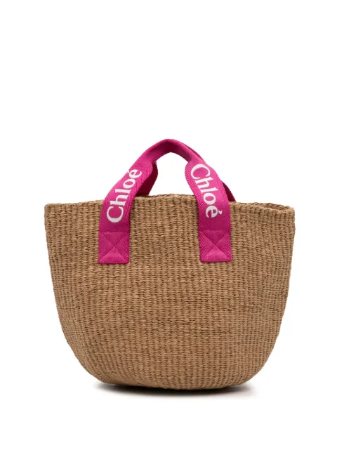 Chloé Pre-Owned 2024 Mifuko Kids Natural Fiber Woody Basket tote bag Brown VWVDHWJLTRI5M86N