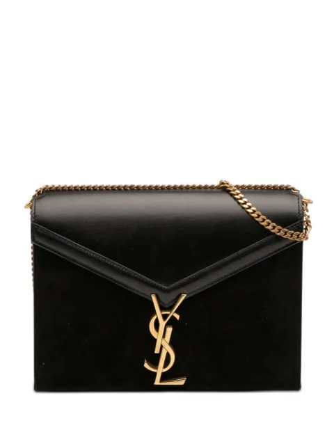 Saint Laurent Pre-Owned 2020 Suede and Calfskin Monogram Cassandra Clasp Bag crossbody bag Black DIHQU1T1KT2IBMX6