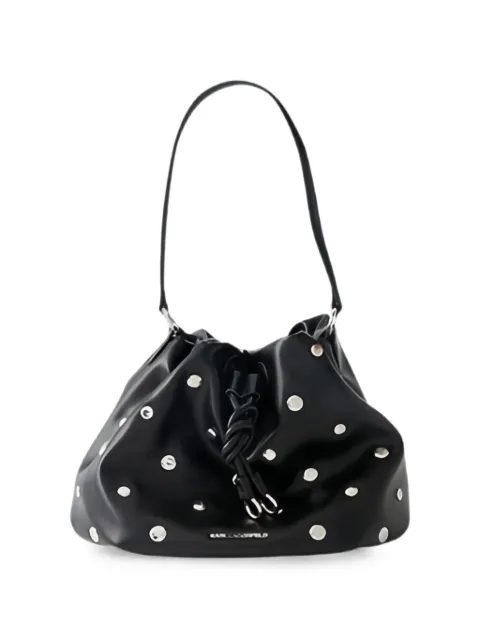 Karl Lagerfeld studded K/Studded Dome bucket bag Black B3W303301RC